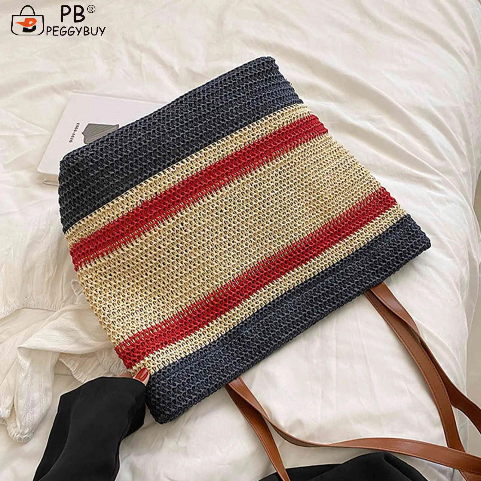 

Модная женская Соломенная плетеная сумка-мессенджер через плечо, повседневная женская летняя пляжная маленькая сумочка на цепочке для отп...