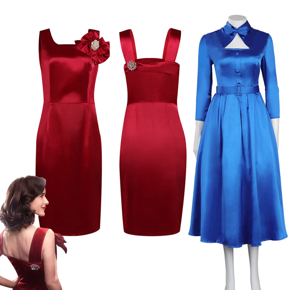 

The Marvelous Mrs. Maisel Cosplay Gown Female Costume Party Dress Fantasia Girls Halloween Carnival Disguise Roleplaying Dresses
