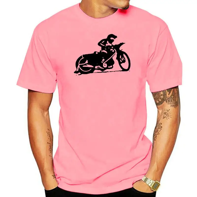 

New Summer T-shirts Speedway Race Silhouette Short Sleeves Cotton Tops Shirts Men Casual T-shirt