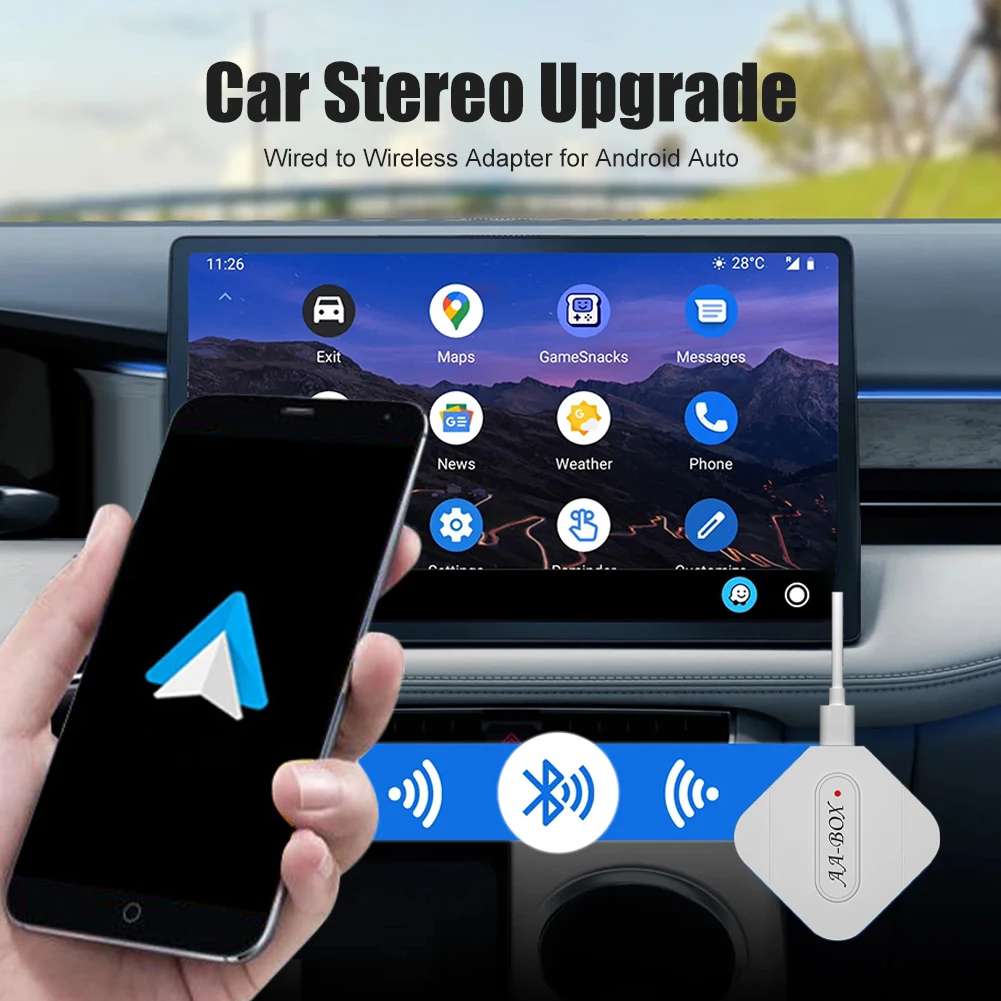 

Автомобильный беспроводной адаптер для Android, подключи и работай, переходник с проводного на беспроводной, мультимедийный плеер, мини-адаптер для Android