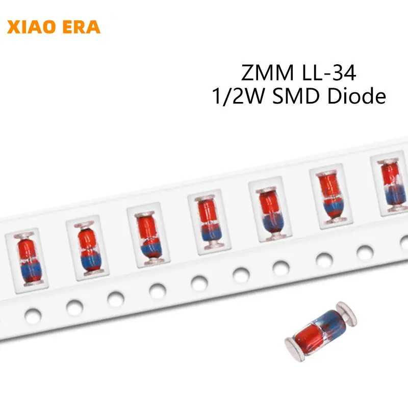 50 шт., 0,5 Вт SMD Диод Зенера ZMM9V1 ZMM10V ZMM11V ZMM12V ZMM13V ZMM15V 16V 18V 20V 22V 24V 27V 30V 33V 36V 39V 43V 47V LL-34 ZMM