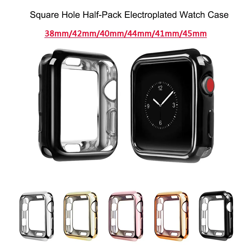 

Мягкий силиконовый чехол для Apple Watch 45 мм 41 мм 44 мм 42 мм 40 мм 38 мм защита от падения Чехол бампер для IWatch SE 7 6 5 4 3 2 1 чехол