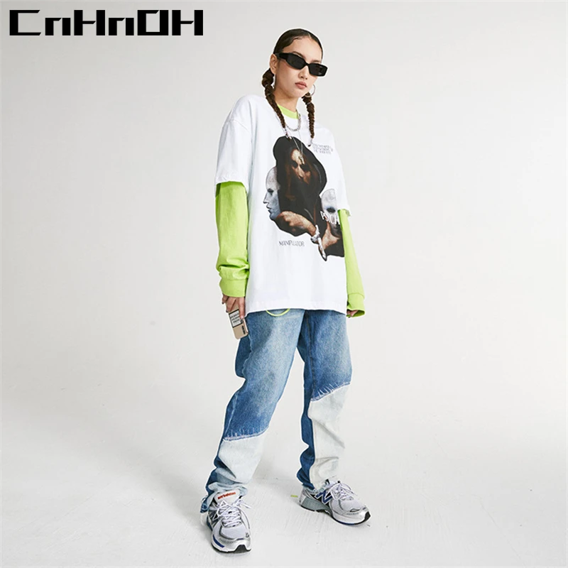 CnHnOH New Arrival Teeshirt Homme Instagram Women's T-shirts Oversized Top Clothing Tee Shirt  Dark Mask Psychic Printed 11006