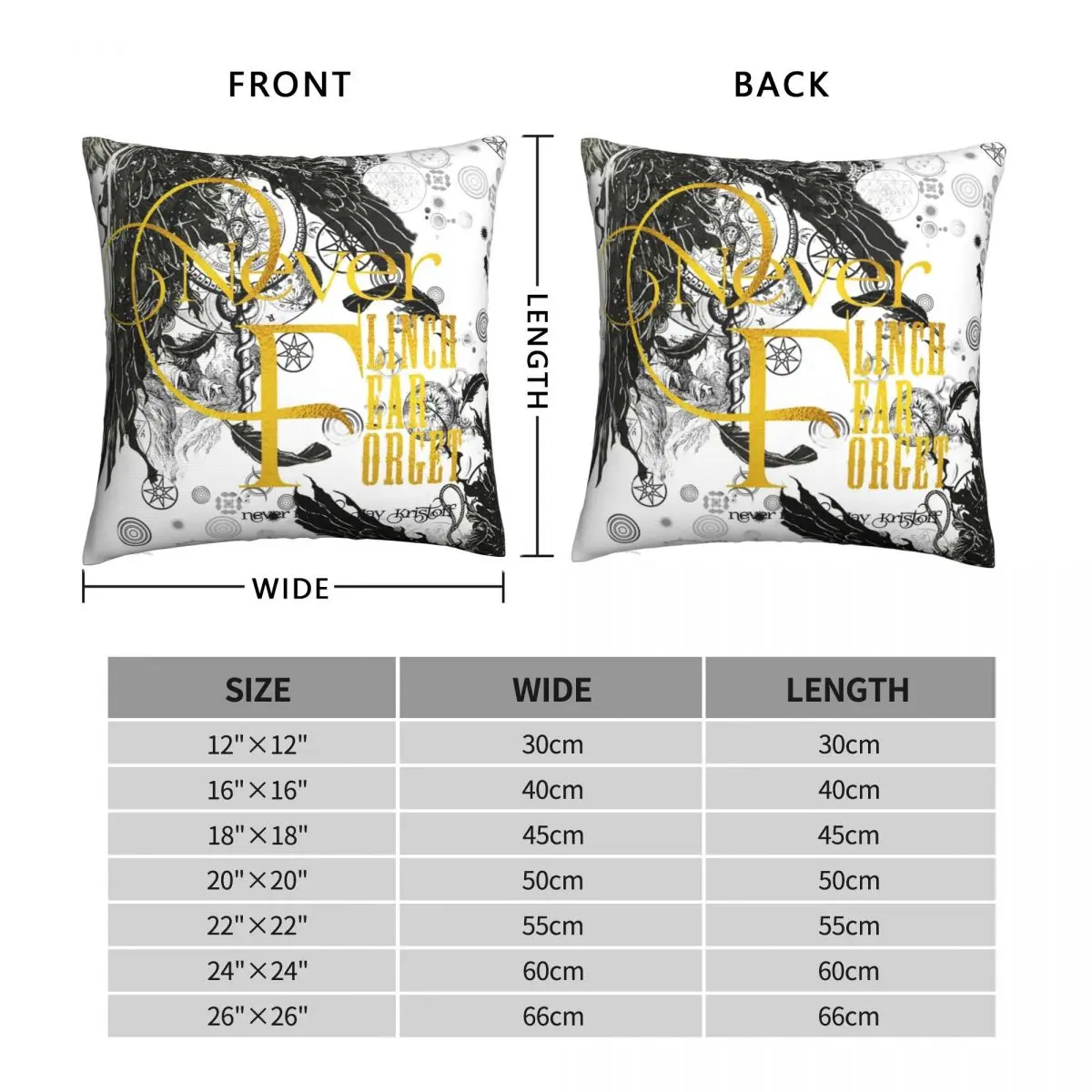 Фото Наволочка Nevernight от Jay Kristoff, полиэстер, лен, бархат, узор, молния, декор Чехлы на подушки для дома 18