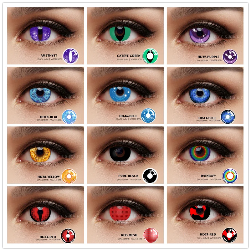EYESHARE Cosplay Color Contact Lenses for Eyes MESH Series Makeup Sharingan Beauty Contact Lenses Eye Cosmetic Color Lens Eyes