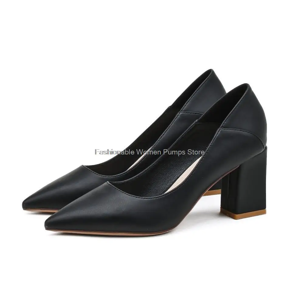 

Туфли-лодочки женские на блочном каблуке, высокий каблук, без застежки, Офисная повседневная обувь для поездок, двойная одежда, полутапочки
