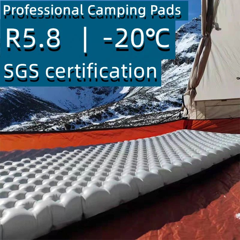 R-value 5.8 Camping Sleeping Pad Ultralight Air Mat Inflatable Travel Hiking Camp Bed Portable Professional Camping Equipment