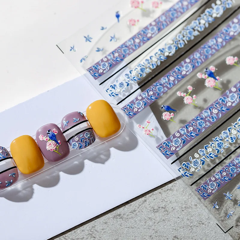 

Iron three-dimensional thin tough embossed nail stickers thin transparent nail stickers nail jewelry nails accesories