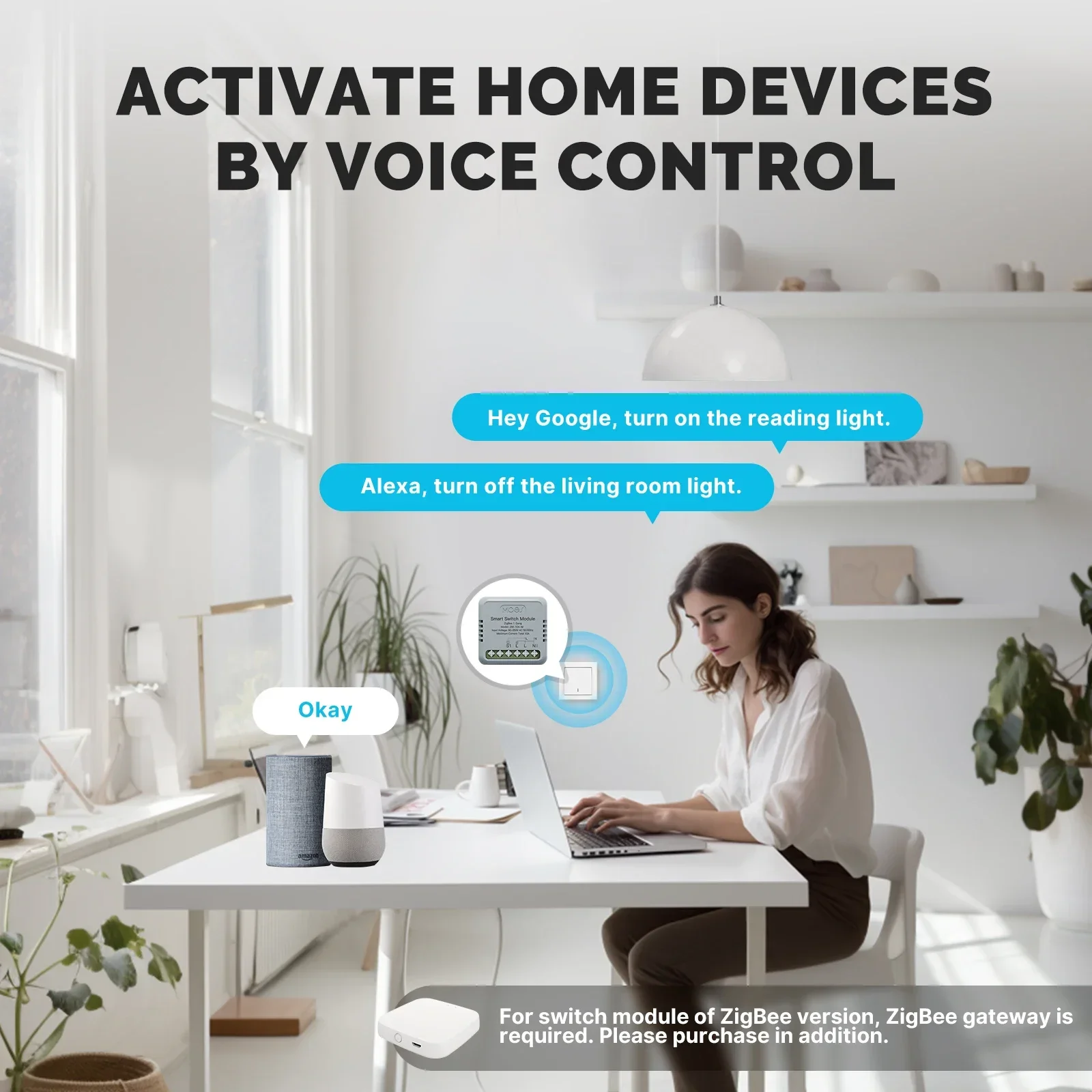 MOES Star Ring Series Mini Tuya Wi-Fi/Zigbee Smart Switch DIY Модуль Выключатель света 1/2 Gang Пульт