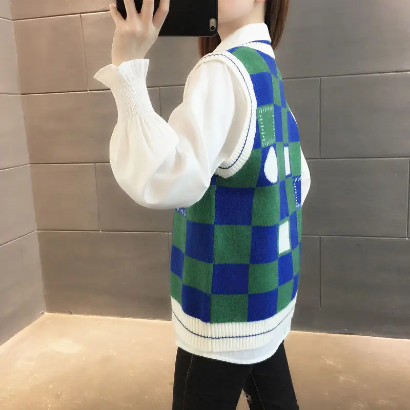 Женский жилет пуловеры весна и осень 2023 взрывобезопасный Свободный вязаный с