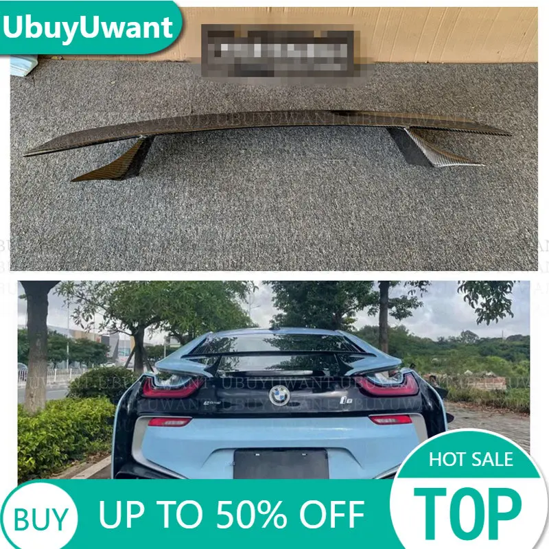 

Carbon Fiber Spoiler Trunk Lip Boot Wing Decoration For BMW I8 Rear Luggage Compartment Spoiler Car Wing 2014-2019