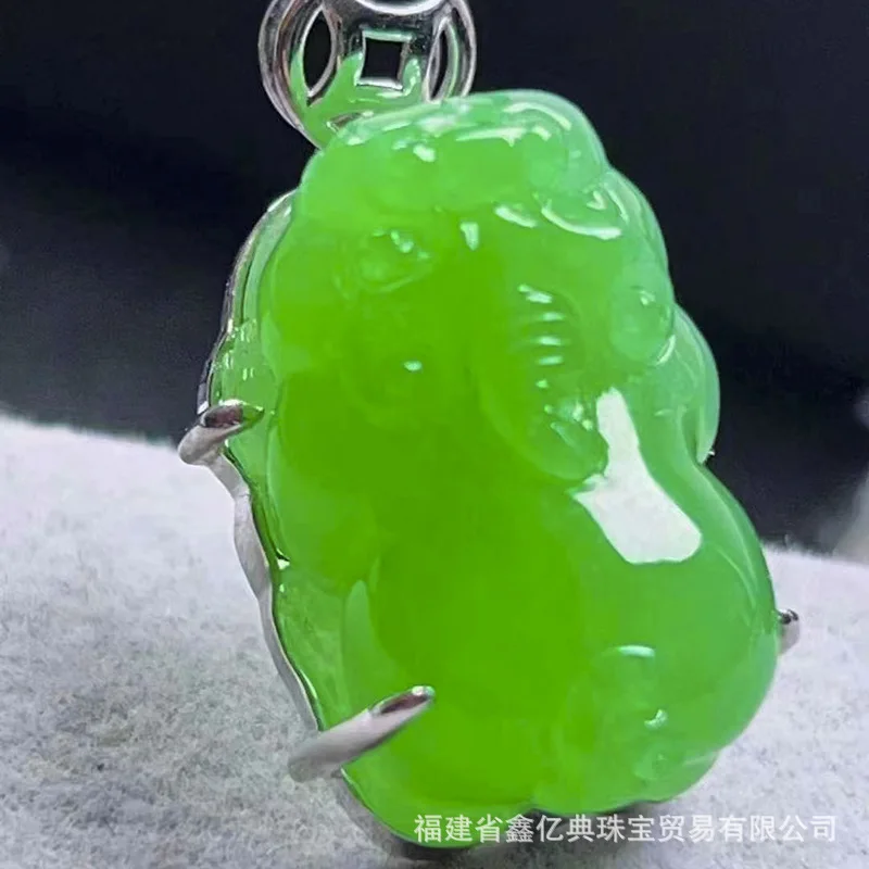 Натуральный Изумрудный кулон A18k из Мьянмы ледяной нефритовый каплевидный нефрит