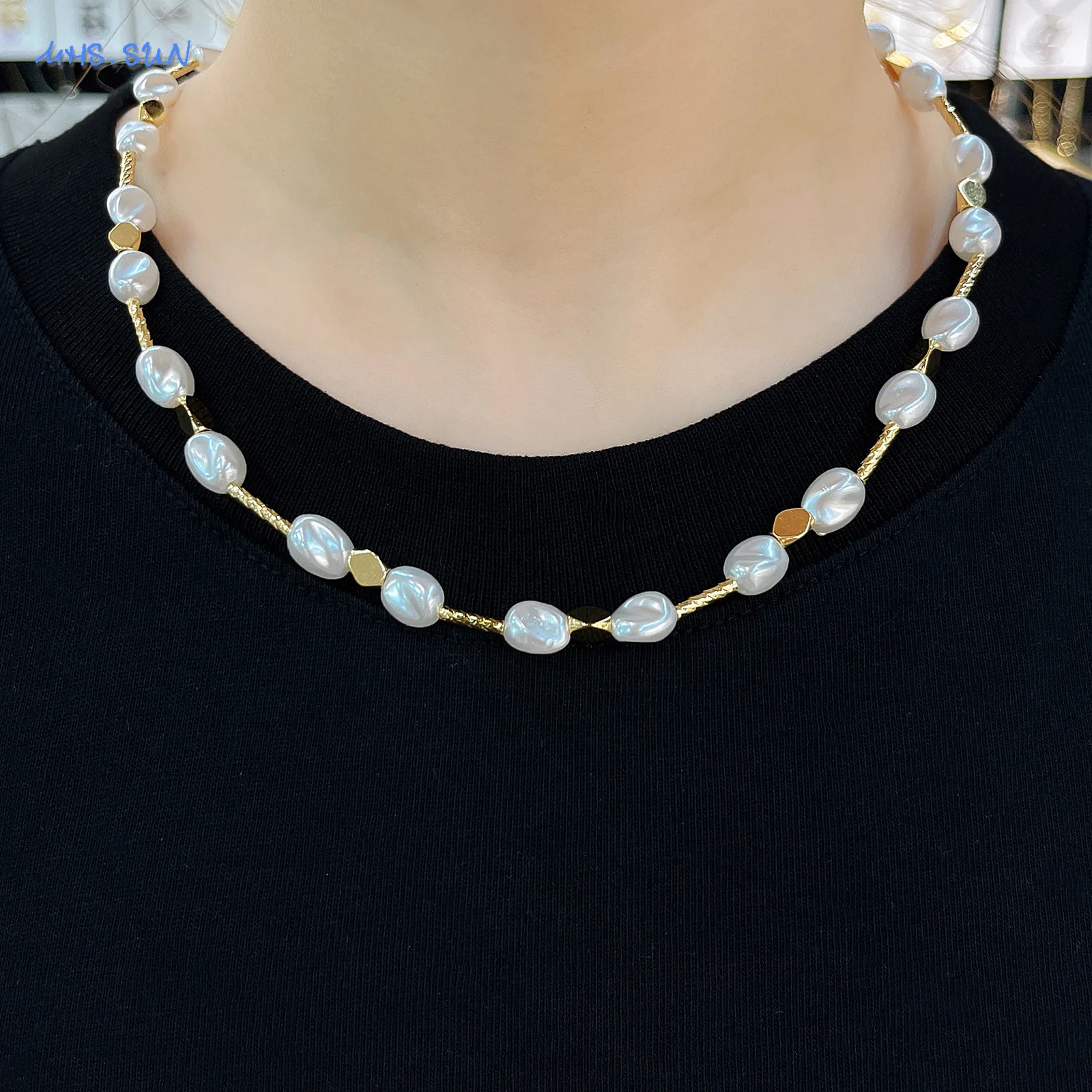 MHS.SUN элегантные ожерелья с искусственным жемчугом комплект браслетов в форме