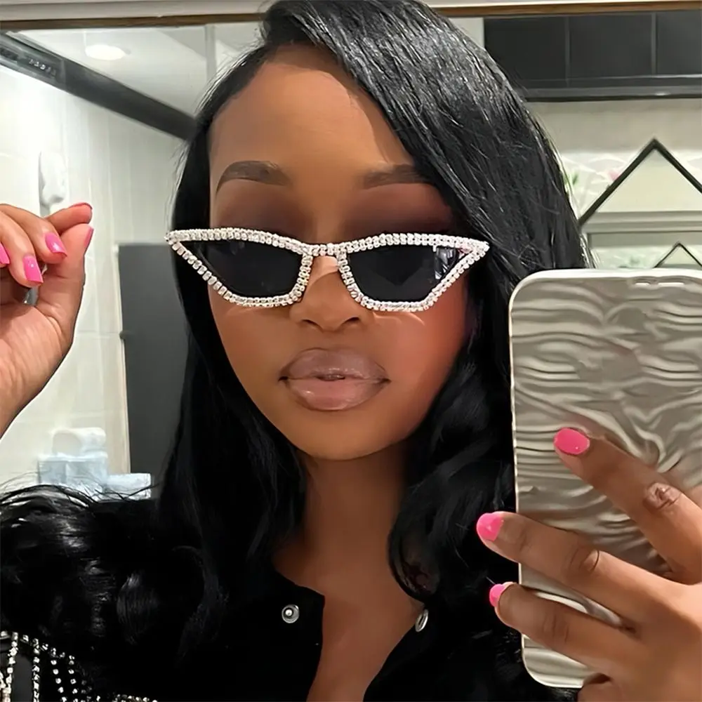 Солнцезащитные очки в треугольной оправе кошачий глаз забавные маленькие со