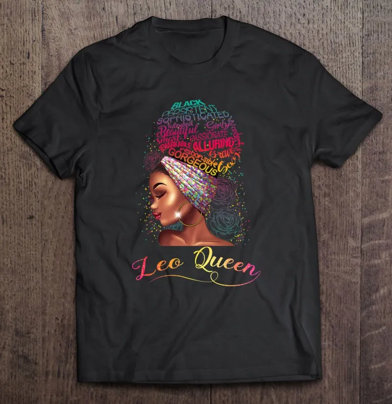 

Футболка женская оверсайз в стиле Лео королева, рубашка в африканском стиле, с рисунком зодиака джуля и меланина, одежда на день рождения