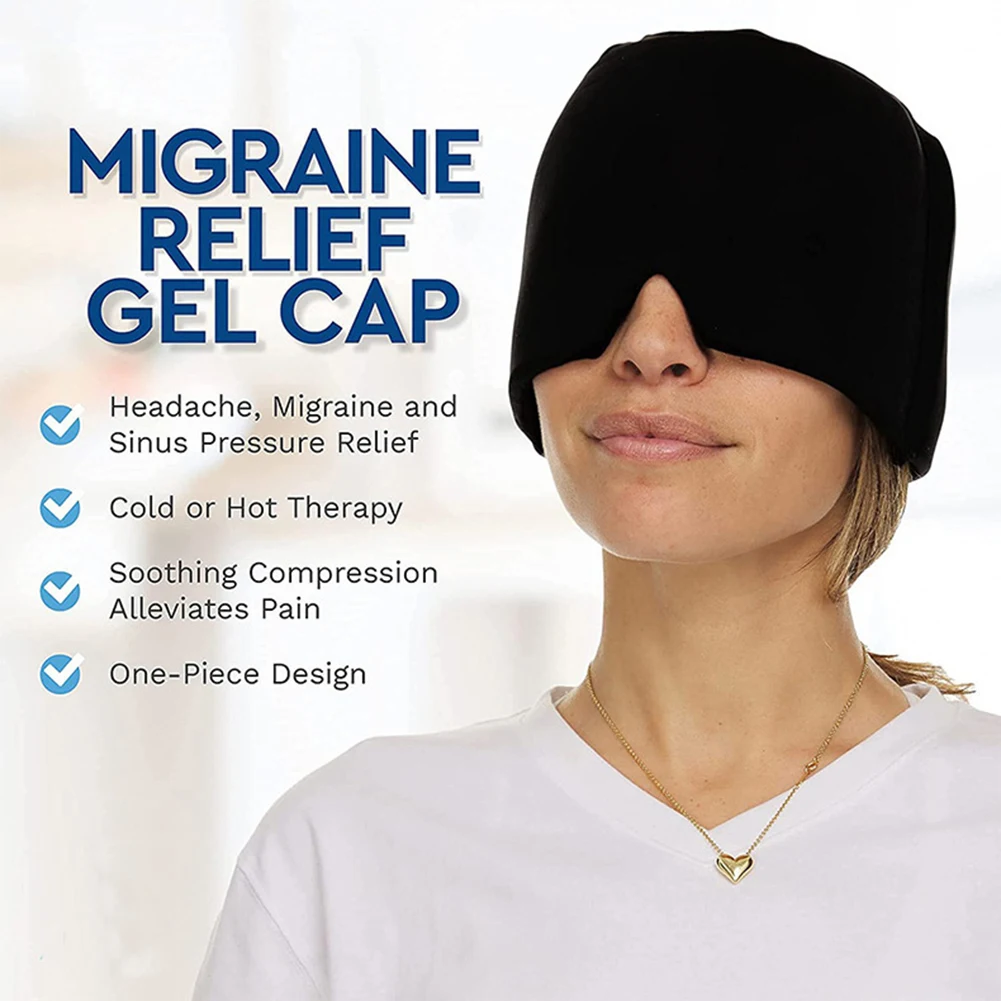 

Gel Migraine Relief Cap Stretchable Ice Cap for Relieve Pain Wearable Cold Therapy Migraine Relief Mask Wrap Head Massage Tool