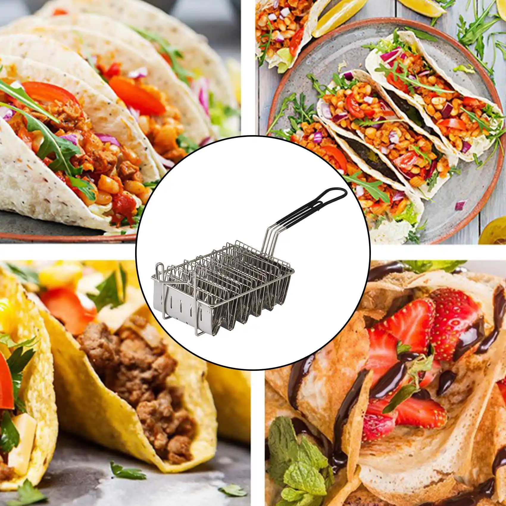 Корзина для фритюрницы Taco корзина Shell вмещает 6 фритюрниц с рукояткой и