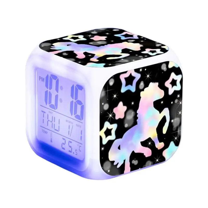 S Kids Child Wake Up Clock Multiple Colors Changing Led Night Light Clocks Room Decoration For Boys And Girls
