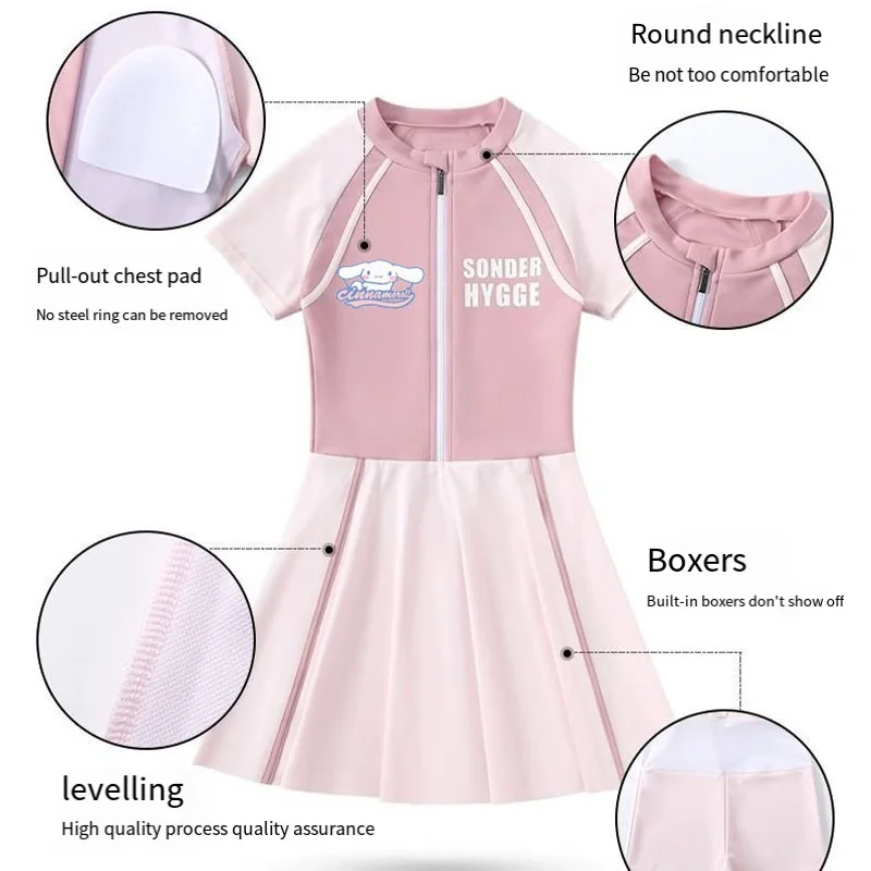 Купальники Cinnamoroll для девочек с аниме Sanrios Hello Kittys детские купальники юбкой одежда