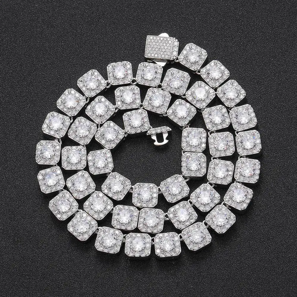 Ожерелье с кубическим цирконием теннис европейский и американский хип-хоп 10 мм
