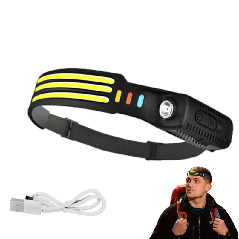 

Head Lights For Forehead USB Charging Head Torch Portable Headlights For Running Camping Exploring Hiking Cycling Fishing