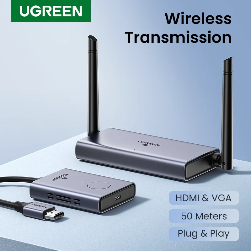  UGREEN Wireless HDMI Extender Video Transmitter  &  Receiver Kit 5G 50M Transmits Display Dongle for TV PC PS5/4 Monitor 