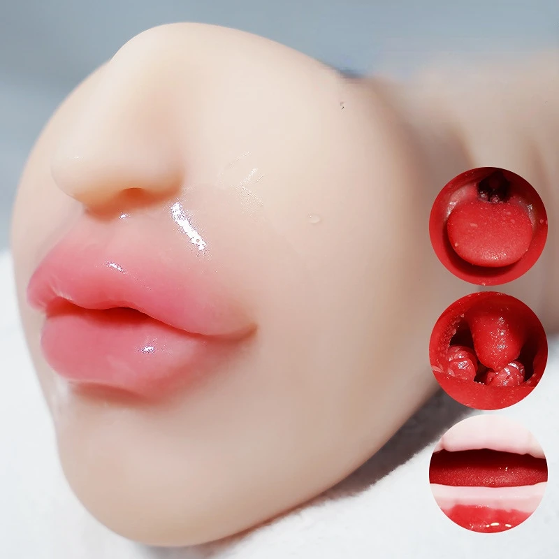 

Men's Deep Throat Oral Sex Instrument with Tongue Inverted Model Airplane Cup Real Toys Sex Mouth Yin Double Enjoy Mouth Double