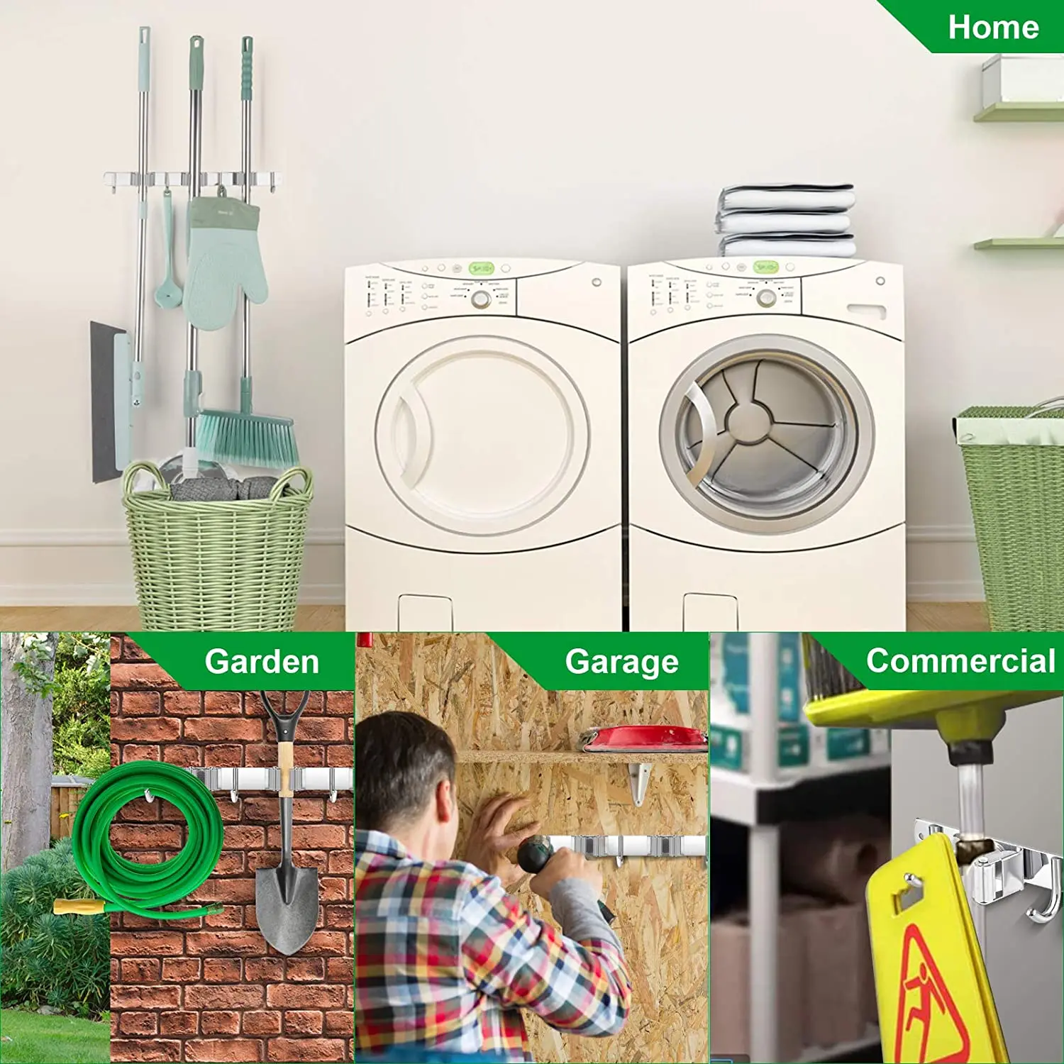 

Универсальная вешалка для инструментов, металлический органайзер для метлы, шкафа, для дома, гаража, даже для улицы, кухонный органайзер, Ор...