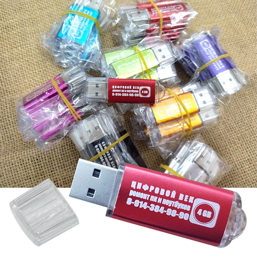 USB флеш-накопитель с бесплатным логотипом на заказ 100 шт./партия 1 ГБ 2 4 8 16 64 карта