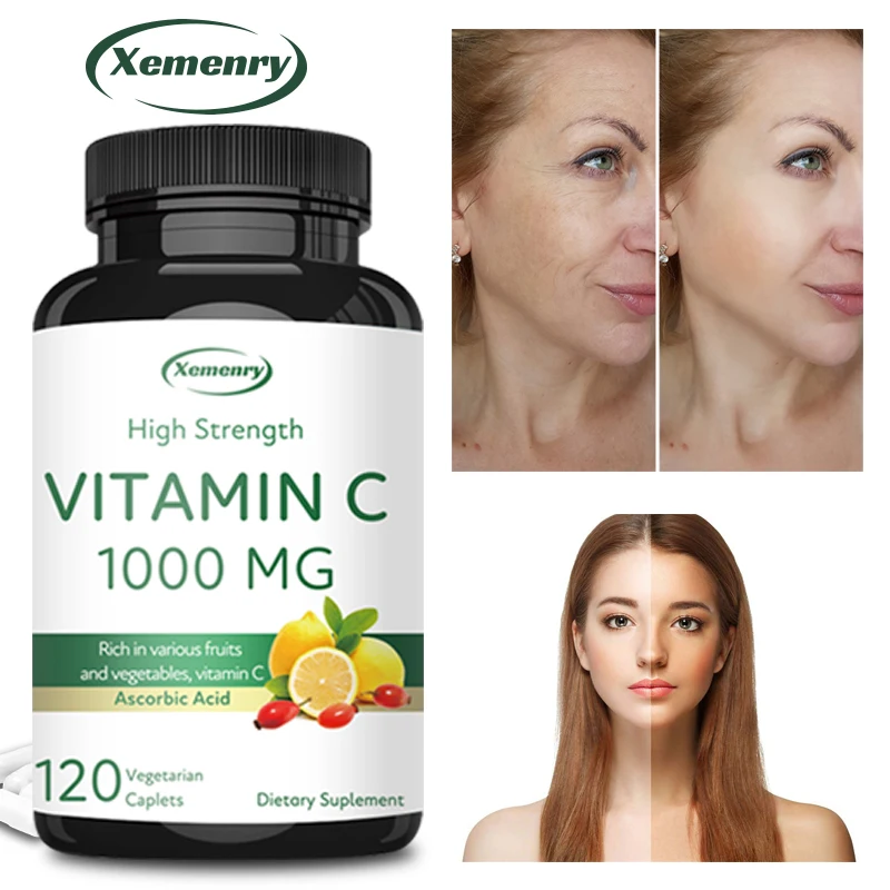 

Xemenry Natural Vitamin C 1000 Mg Supplement | Rich in Fruits & Vegetables | Vegetarian, Non-GMO, Gluten-Free 120 Capsules