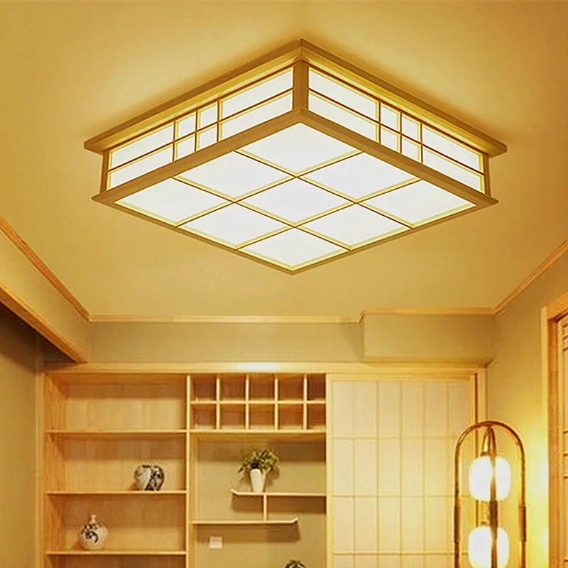 Wood Ceiling lights Japanese style tatami lamp LED wooden ceiling lighting dining room bedroom lamp study room wood led light