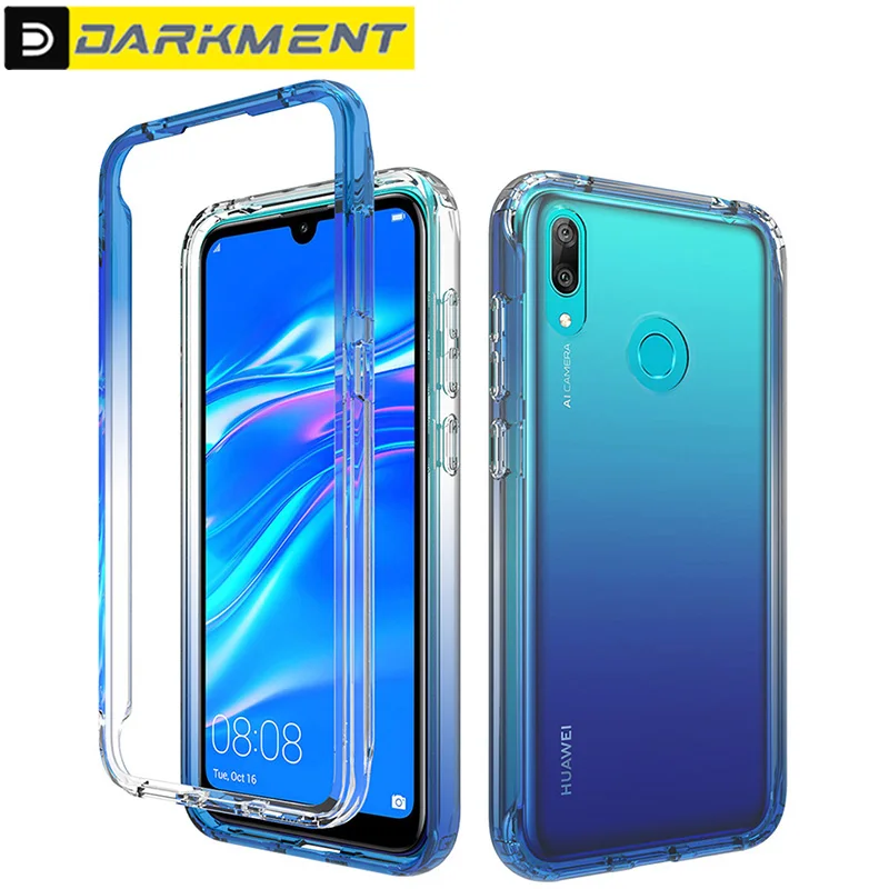 

Shockproof Gradient Clear Protect Case For Huawei Y7 2019 Y7A Y7P Simple Silicone Transparent Cover For Huawei Y7P Y7A Y7 2019