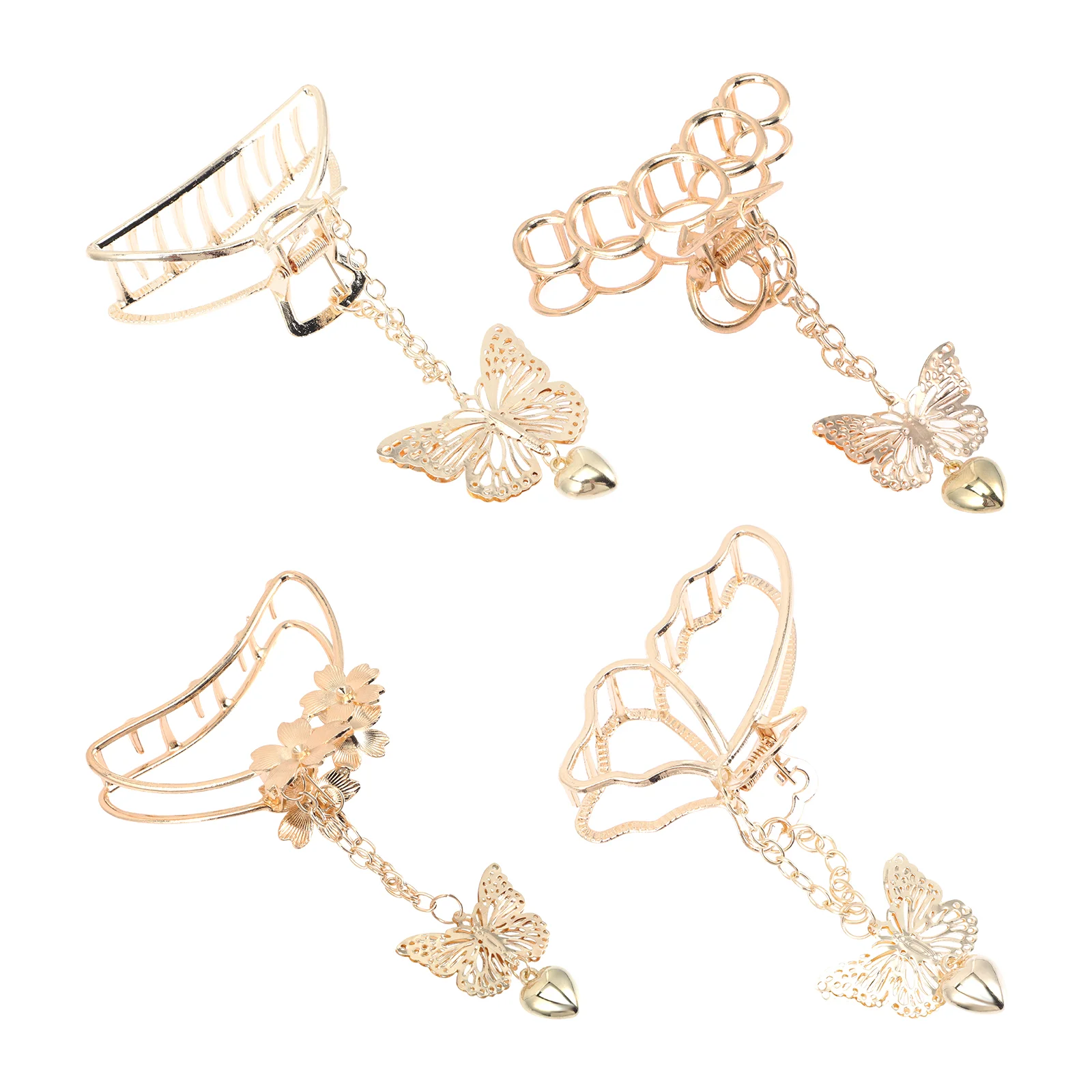 

4pcs Hollow Hair Claw Clamp Hair Jaw Clips Alloy Hair Clasp Girl Hair Accessory