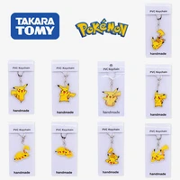 takara tomy pokemon keychain kawaii cute anime figure collectible toys decoration goods childrens gifts pikachu cartoon