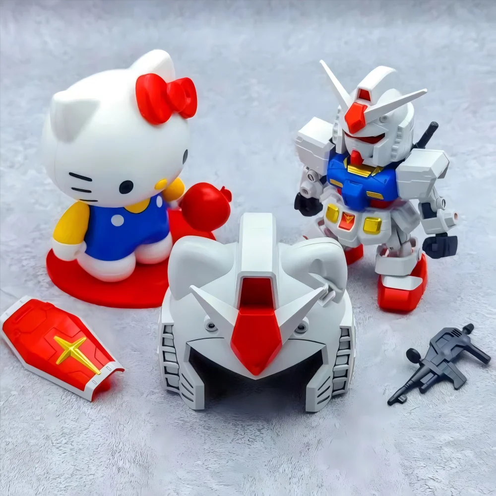 Kawaii Cute Hellen Kitty Gundam RX-78-2SD Собранные модели Аниме Фигурки Коллекционные украшения