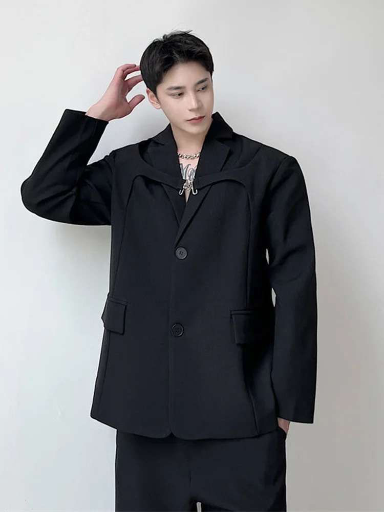 

Мужской пиджак с металлической пряжкой и длинным рукавом, модель 2A5915 на осень, 2023