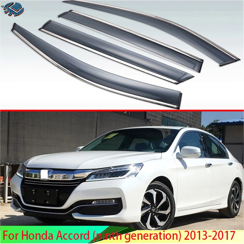 

For Honda Accord (ninth generation) 2013-2017 Plastic Exterior Visor Vent Shades Window Sun Rain Guard Deflector 4pcs