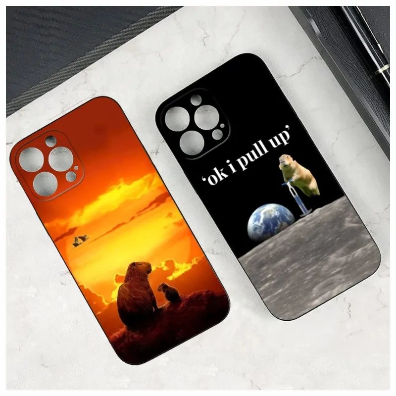 

Cute Cartoon Capybara Phone Case For Iphone 14 12 11 13 Pro Max Mini X XR XS 7 8 Max SE 2020 Soft Phone Covers