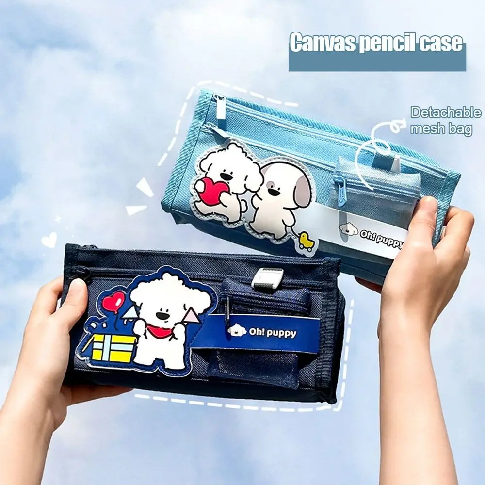 

Canvas Stationery Storage Bag High Quality Large-capacity Multi-function Pen Pouch Portable Pen Bag Student