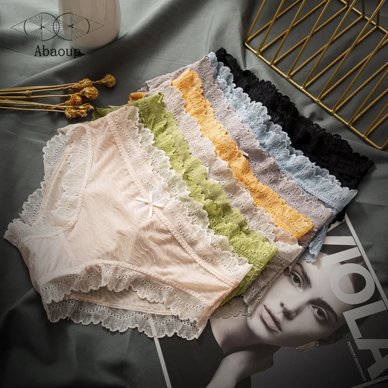 

4 шт., женские прозрачные кружевные трусики со средней посадкой