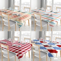 christmas stylish country tablecloth print plaid multifunctional new korean style rectangle table cover home kitchen decortion