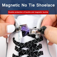 1 pair magnetic reflective shoelaces smooth elastic no tie shoe laces lazy shoe lace safety quick lock black lace shoes