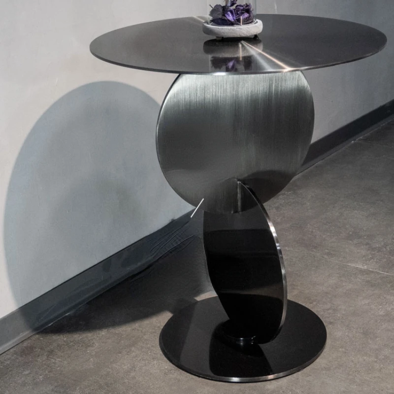 

Sili Style Minimalist Stainless Steel Corner Table Designer Model Advanced Artistic Sofa Light Luxury Side Table