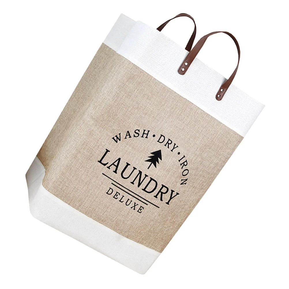 

1Pc Laundry Basket Decorative Storage Basket Household Clothing Bag (Khaki)