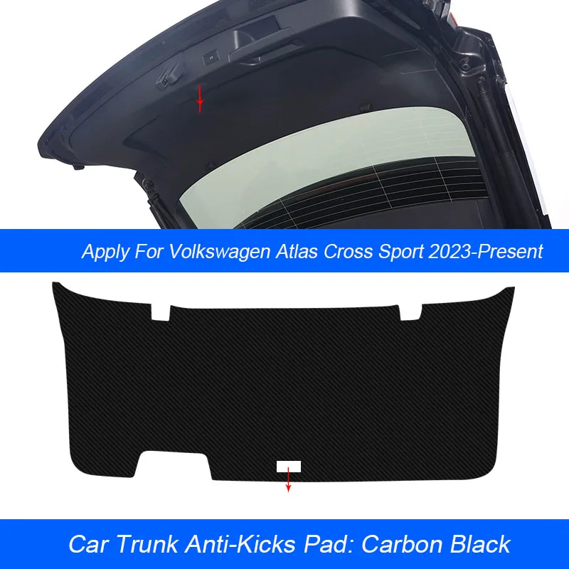 

Автомобильный противоударный карбоновый коврик для багажника Volkswagen Atlas Teramont CA1 Cross Sport 2022-2025, защита от погоды, пыли, Стик для задней двери