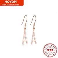 hoyon 100 s925 sterling silver simple style earrings 2022 trend new zircon tassel jewelry drop earrings for women dangle gold