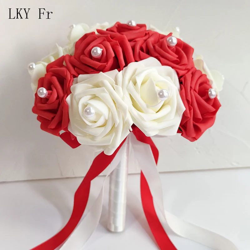 LKY Fr Bride свадебные аксессуары букеты букет для подружки невесты с синими и белыми