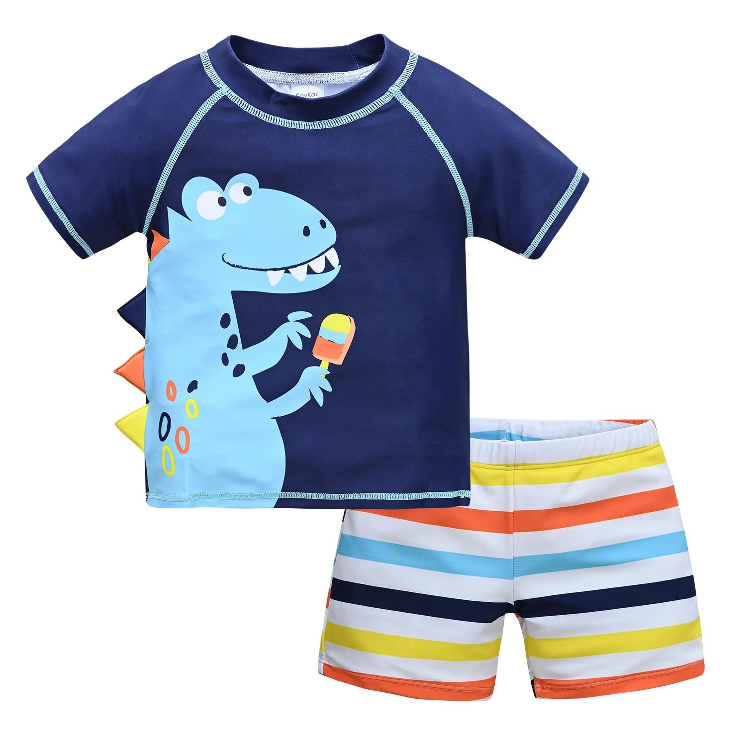 

Honeyzone Children Swimsuit Top Trunks Dinosaur Toddler Boys Rashguard Beach Wear Bañador Niño