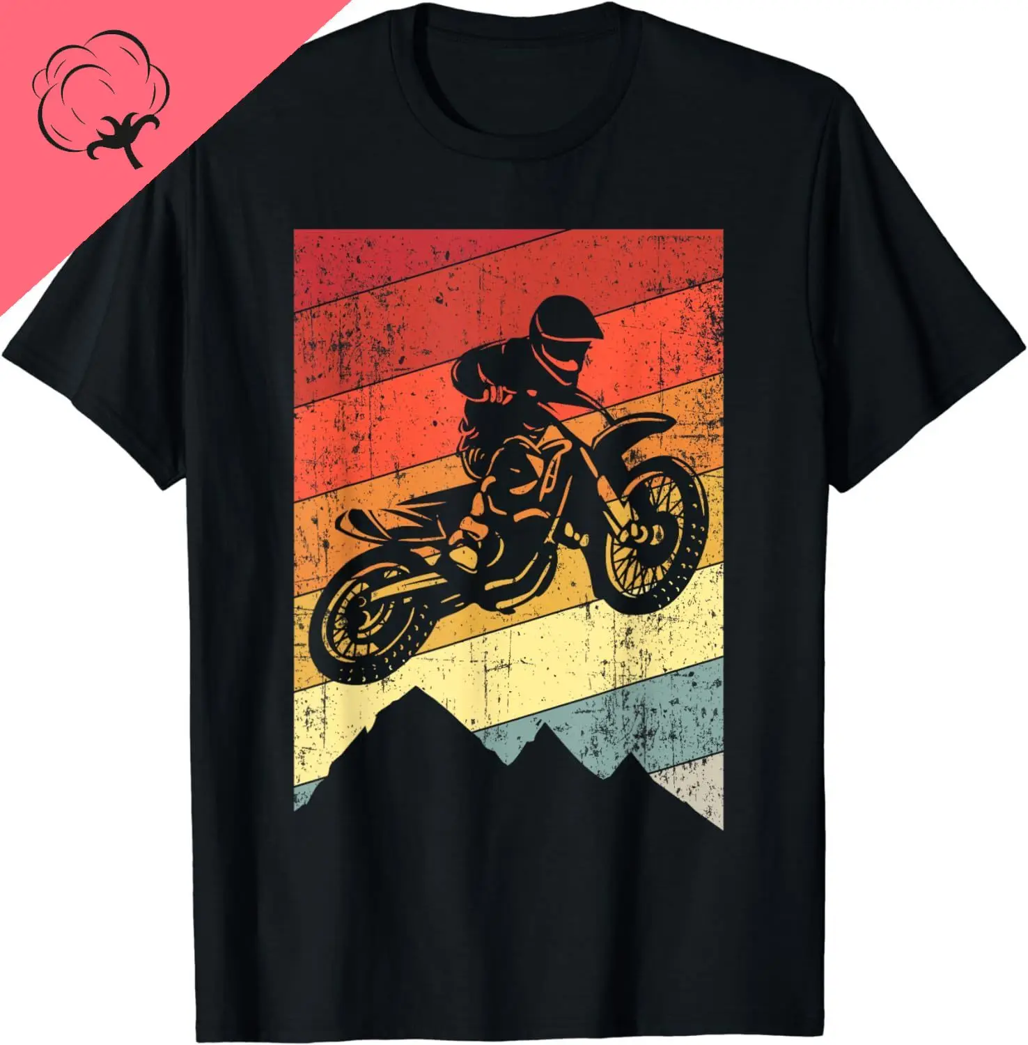 Motocross Bike Vintage Dirtbike Gift Racing Retro Dirt T-Shirt Moto Shirt Streetwear Odzież męska Czysta bawełna Tops Camisas