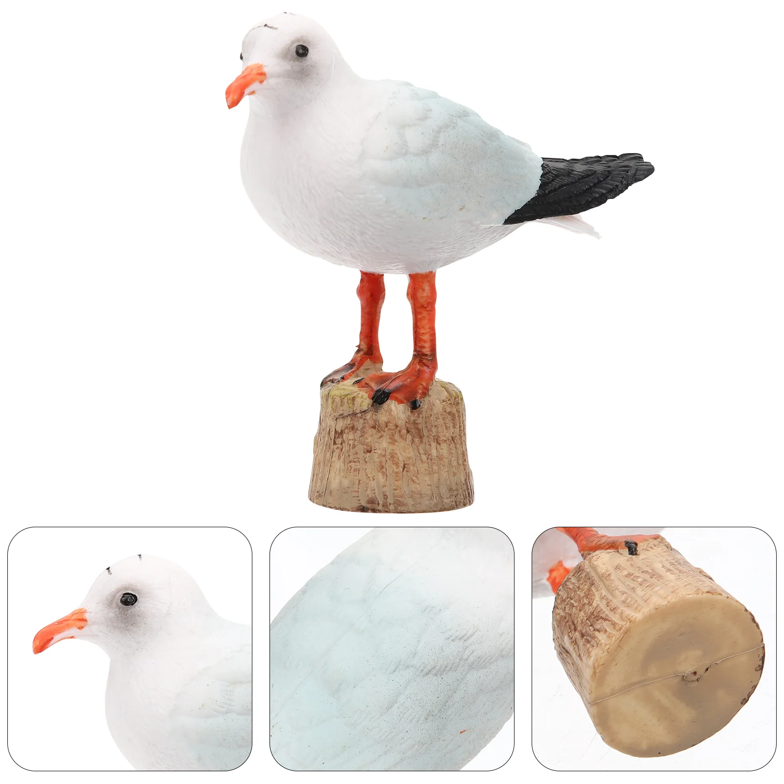 

Red-billed Gull Model Miniature Seagull Figure Nautical Sculpture Decor Figurine